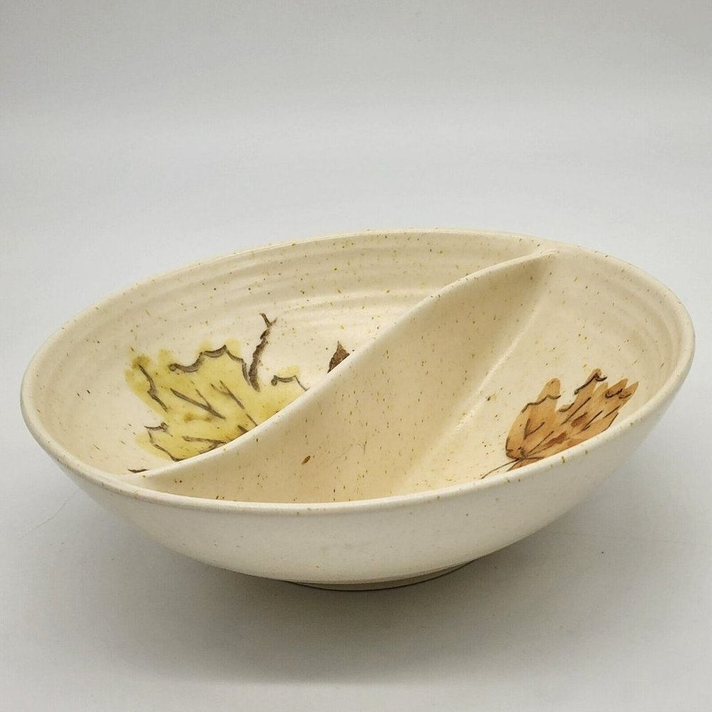 Woodland Gold by Metlox Poppytrail Vernon Divided Vegetable Serving Bowl 9" - Picture 3 of 4